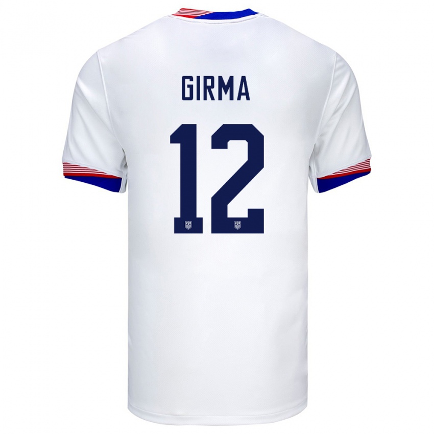 Heren Verenigde Staten Naomi Girma #12 Wit Thuisshirt Thuistenue 24-26 T-Shirt