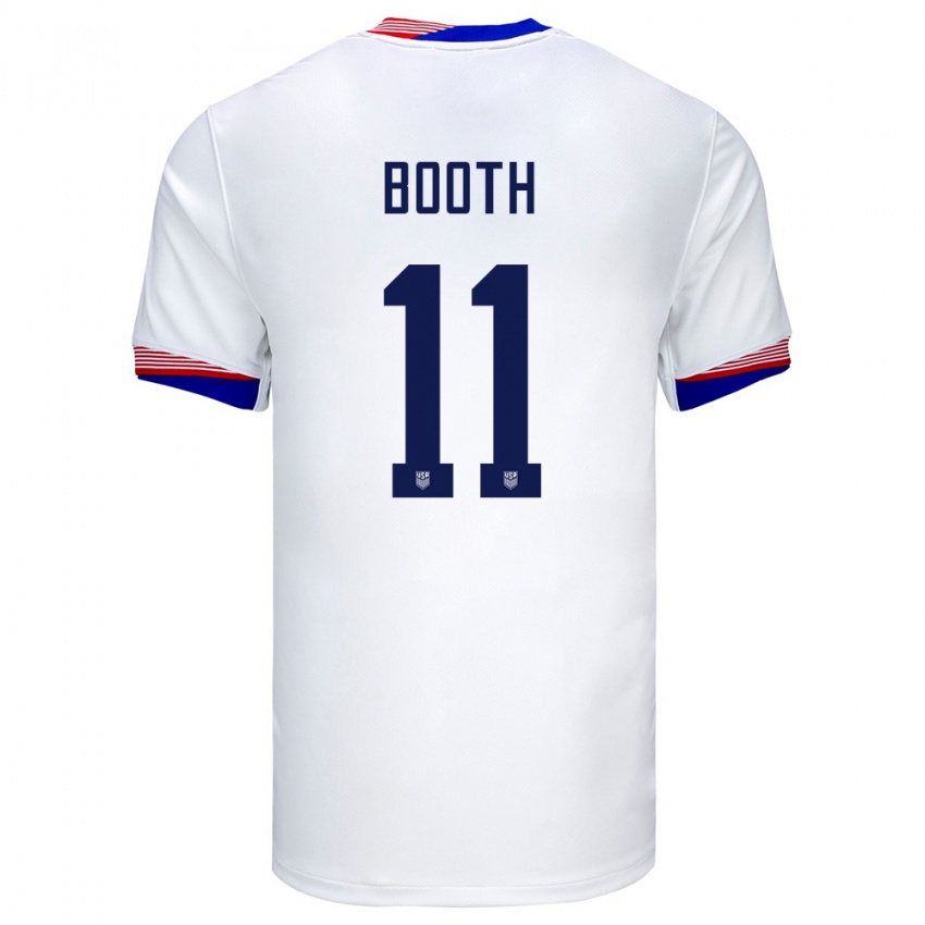 Heren Verenigde Staten Zach Booth #11 Wit Thuisshirt Thuistenue 24-26 T-Shirt