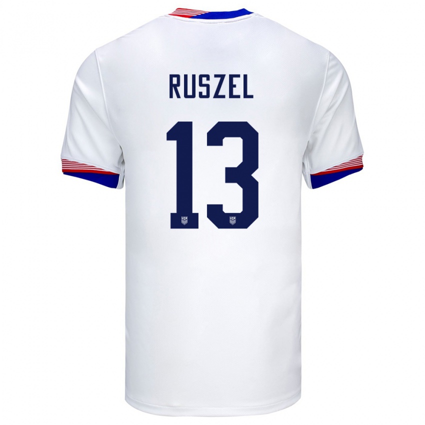 Heren Verenigde Staten Marcel Ruszel #13 Wit Thuisshirt Thuistenue 24-26 T-Shirt