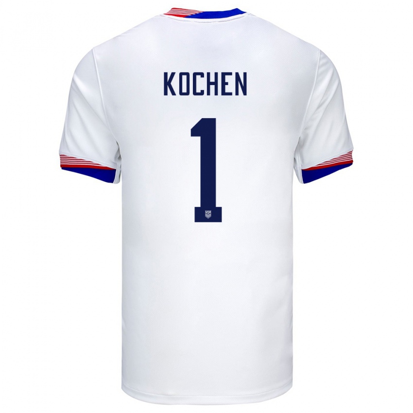 Heren Verenigde Staten Diego Kochen #1 Wit Thuisshirt Thuistenue 24-26 T-Shirt