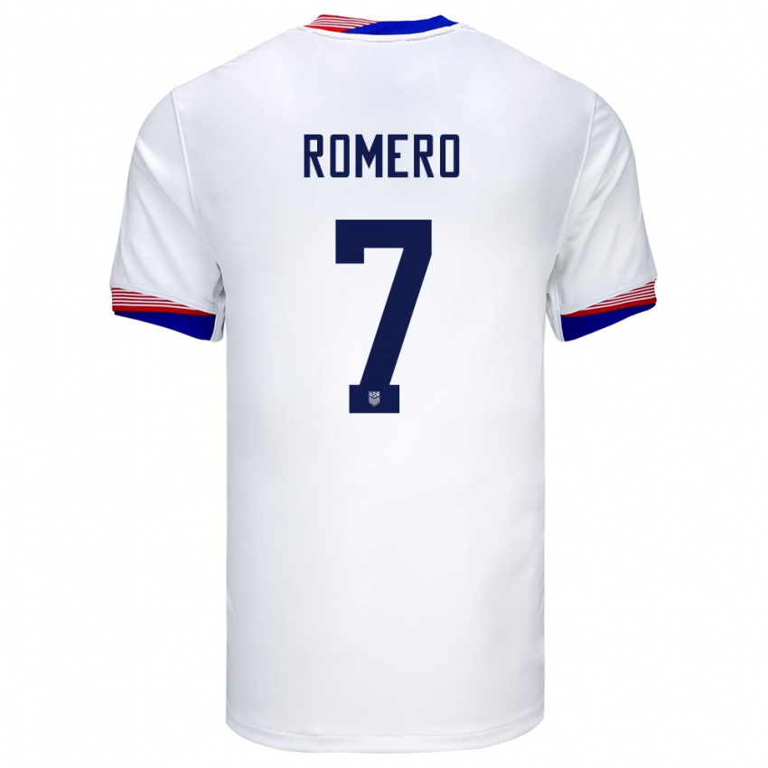 Heren Verenigde Staten Brian Romero #7 Wit Thuisshirt Thuistenue 24-26 T-Shirt