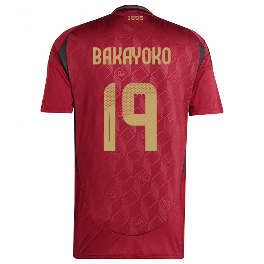 Heren België Johan Bakayoko #19 Bourgondië Thuisshirt Thuistenue 24-26 T-Shirt