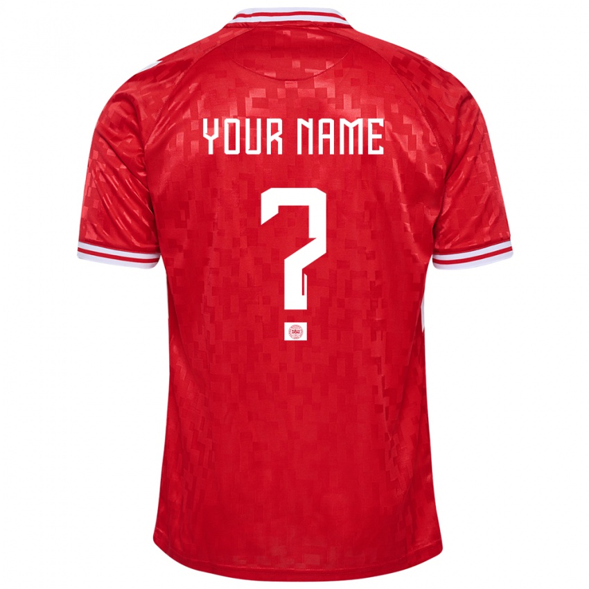 Heren Denemarken Uw Naam #0 Rood Thuisshirt Thuistenue 24-26 T-Shirt