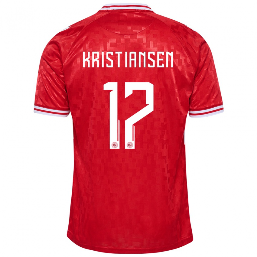 Heren Denemarken Victor Kristiansen #17 Rood Thuisshirt Thuistenue 24-26 T-Shirt