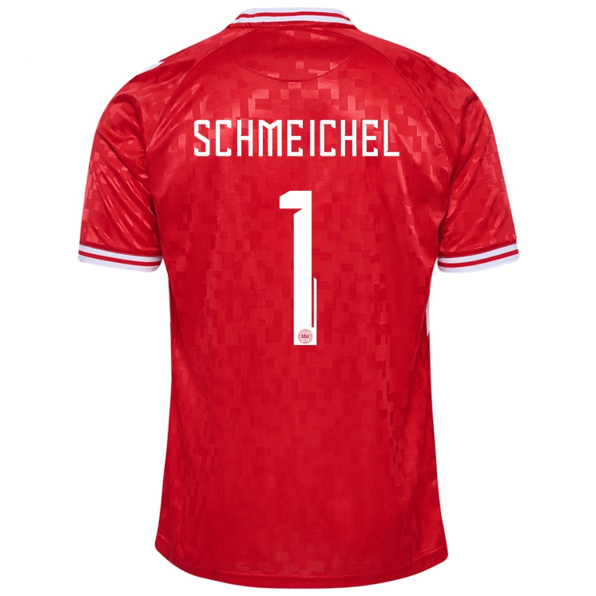 Heren Denemarken Kasper Schmeichel #1 Rood Thuisshirt Thuistenue 24-26 T-Shirt