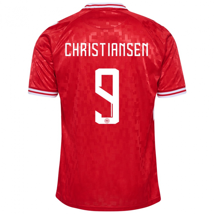 Heren Denemarken Nanna Christiansen #9 Rood Thuisshirt Thuistenue 24-26 T-Shirt