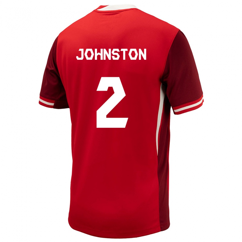 Heren Canada Alistair Johnston #2 Rood Thuisshirt Thuistenue 24-26 T-Shirt