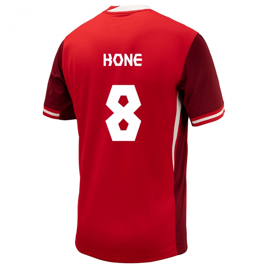 Heren Canada Ismael Kone #8 Rood Thuisshirt Thuistenue 24-26 T-Shirt