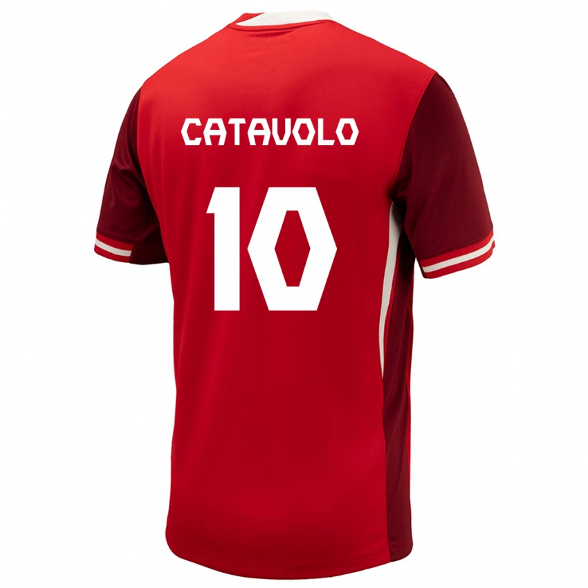 Heren Canada Matthew Catavolo #10 Rood Thuisshirt Thuistenue 24-26 T-Shirt