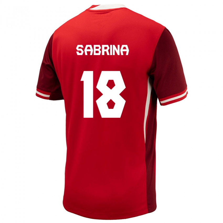 Heren Canada Sabrina D Angelo #18 Rood Thuisshirt Thuistenue 24-26 T-Shirt