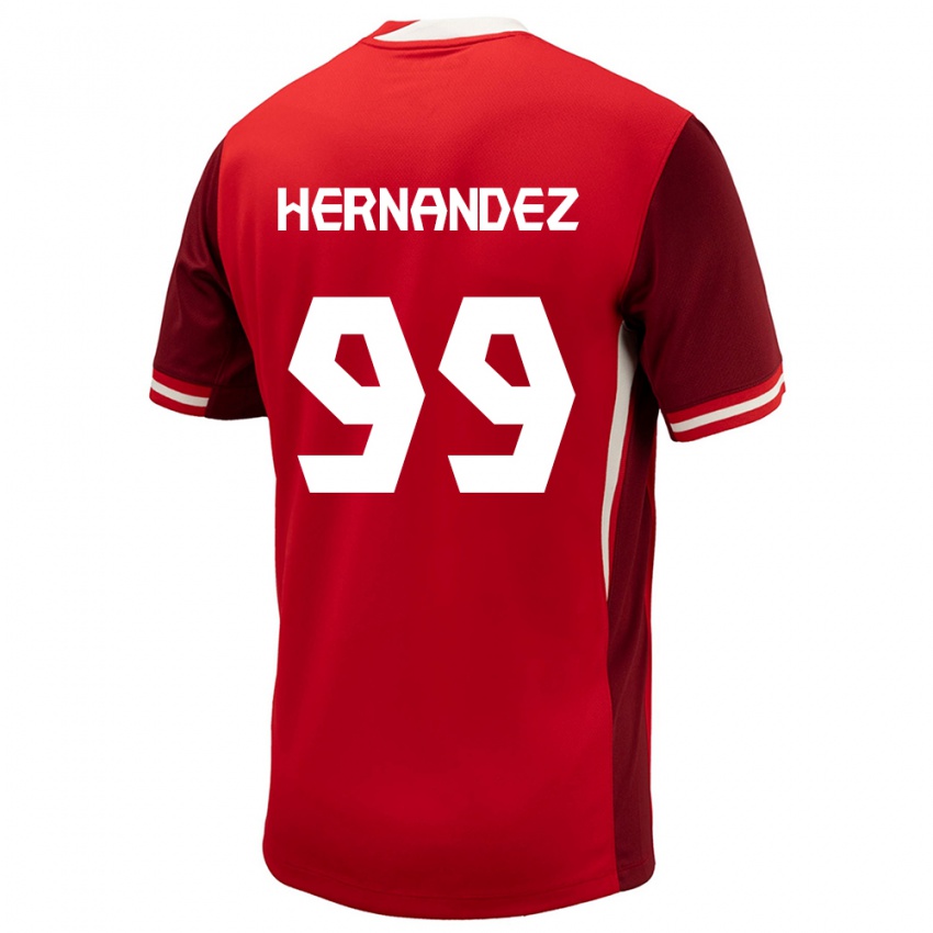 Heren Canada Jeneva Hernandez Gray #99 Rood Thuisshirt Thuistenue 24-26 T-Shirt