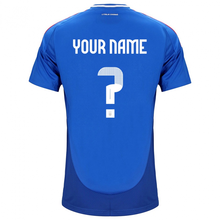 Heren Italië Uw Naam #0 Blauw Thuisshirt Thuistenue 24-26 T-Shirt
