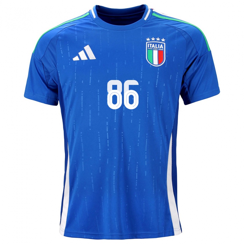 Heren Italië Daniele Montevago #86 Blauw Thuisshirt Thuistenue 24-26 T-Shirt