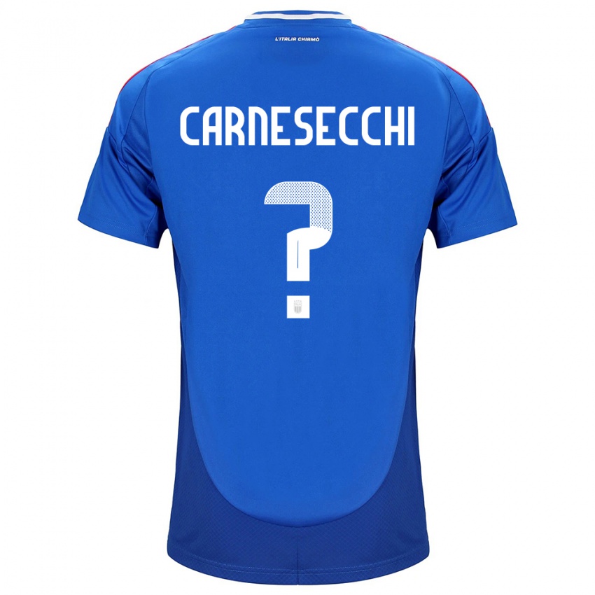 Heren Italië Marco Carnesecchi #0 Blauw Thuisshirt Thuistenue 24-26 T-Shirt