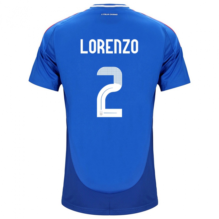 Heren Italië Giovanni Di Lorenzo #2 Blauw Thuisshirt Thuistenue 24-26 T-Shirt
