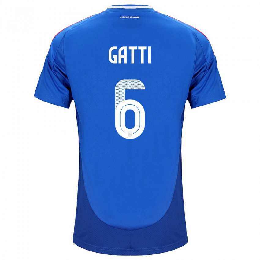 Heren Italië Federico Gatti #6 Blauw Thuisshirt Thuistenue 24-26 T-Shirt