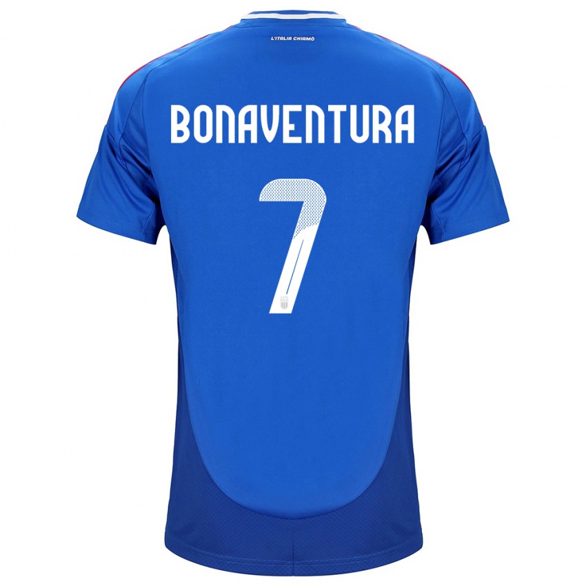 Heren Italië Giacomo Bonaventura #7 Blauw Thuisshirt Thuistenue 24-26 T-Shirt