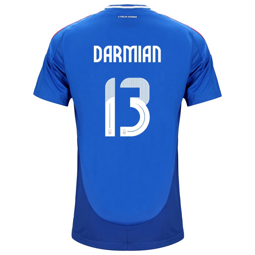 Heren Italië Matteo Darmian #13 Blauw Thuisshirt Thuistenue 24-26 T-Shirt