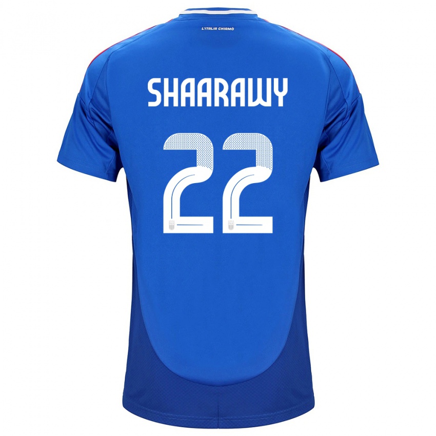 Heren Italië Stephan El Shaarawy #22 Blauw Thuisshirt Thuistenue 24-26 T-Shirt