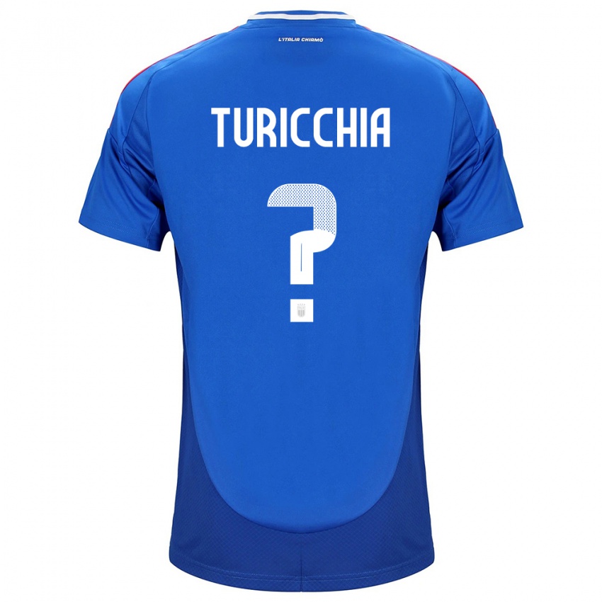 Heren Italië Riccardo Turicchia #0 Blauw Thuisshirt Thuistenue 24-26 T-Shirt