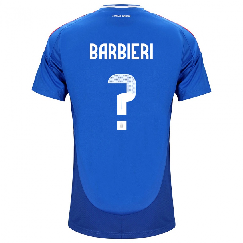 Heren Italië Tommaso Barbieri #0 Blauw Thuisshirt Thuistenue 24-26 T-Shirt