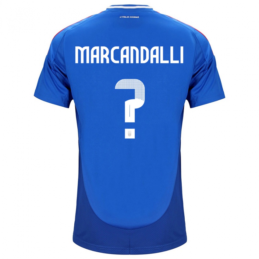 Heren Italië Alessandro Marcandalli #0 Blauw Thuisshirt Thuistenue 24-26 T-Shirt