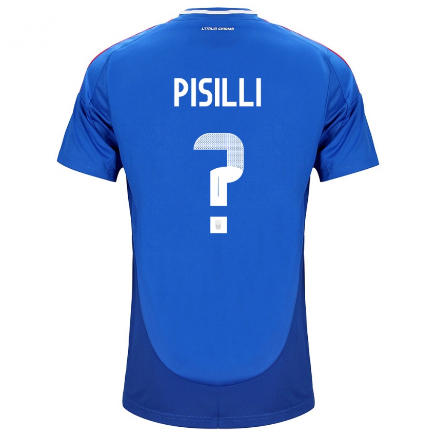 Heren Italië Niccolò Pisilli #0 Blauw Thuisshirt Thuistenue 24-26 T-Shirt