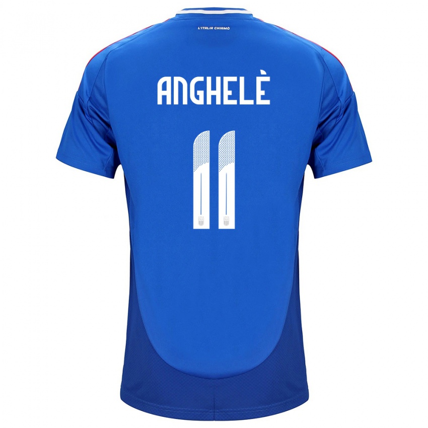 Heren Italië Lorenzo Anghelè #11 Blauw Thuisshirt Thuistenue 24-26 T-Shirt