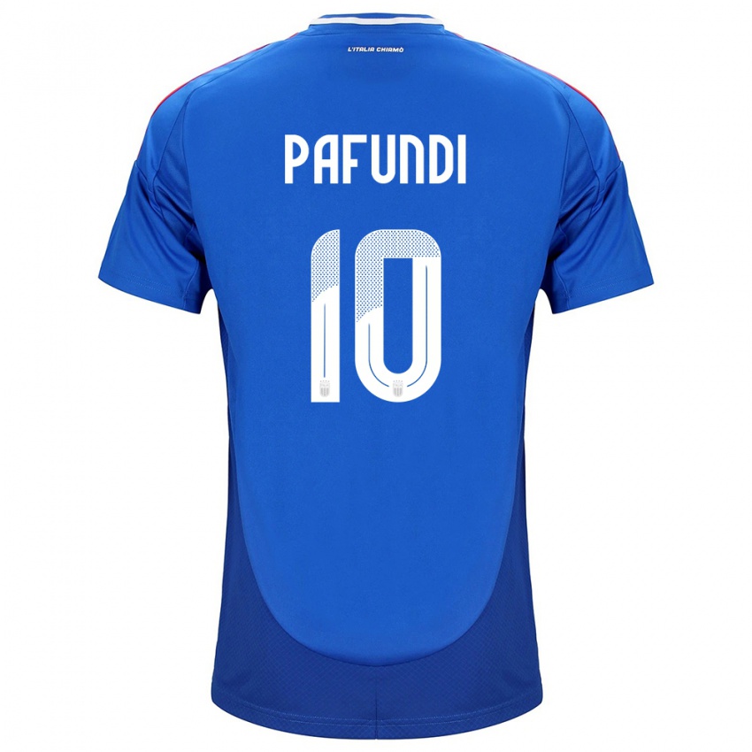 Heren Italië Simone Pafundi #10 Blauw Thuisshirt Thuistenue 24-26 T-Shirt