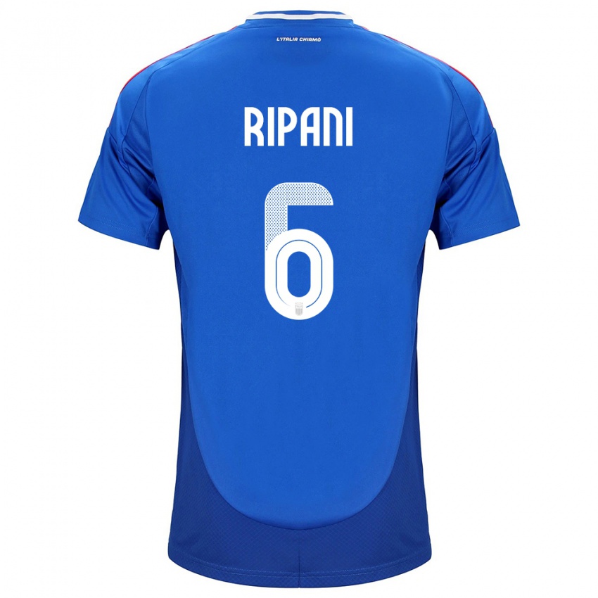 Heren Italië Diego Ripani #6 Blauw Thuisshirt Thuistenue 24-26 T-Shirt