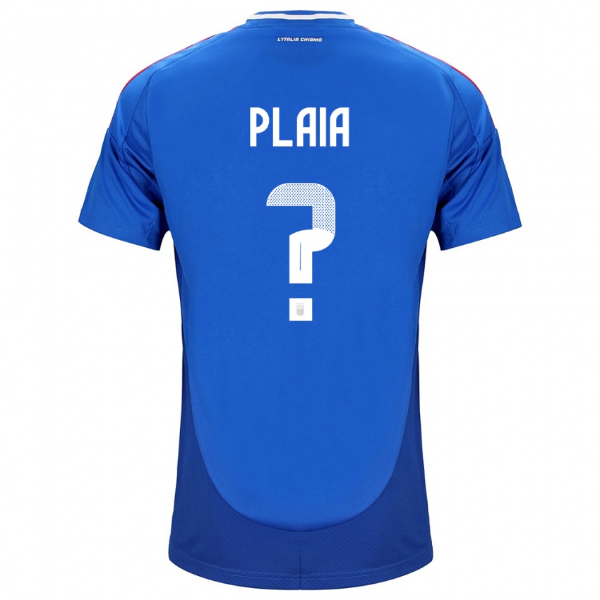 Heren Italië Matteo Plaia #0 Blauw Thuisshirt Thuistenue 24-26 T-Shirt