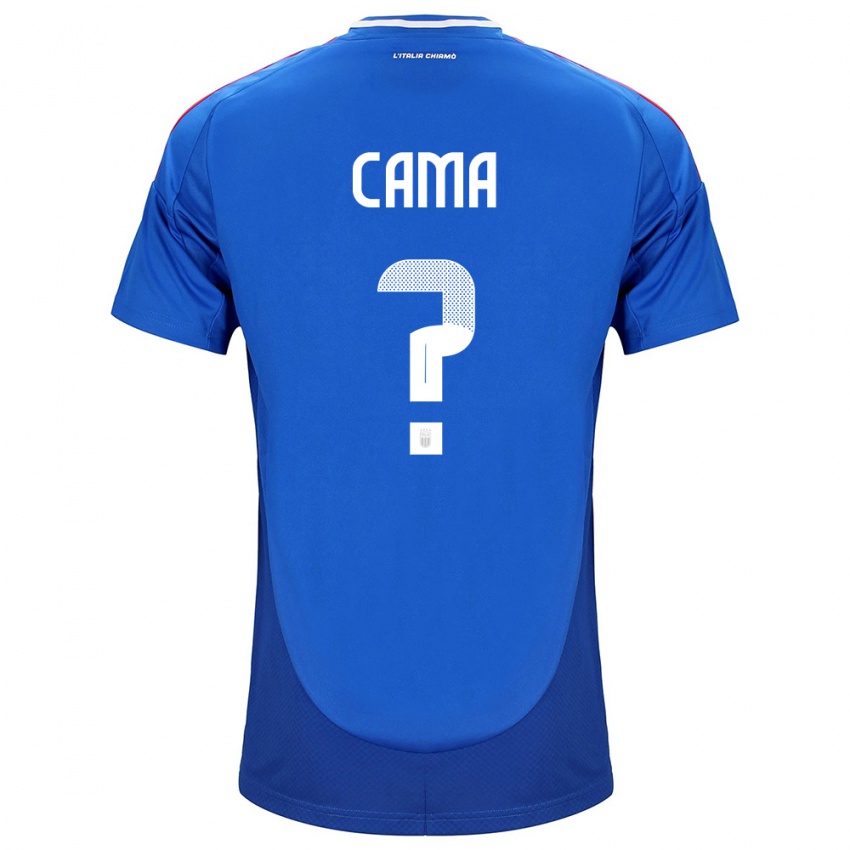 Heren Italië Cristian Cama #0 Blauw Thuisshirt Thuistenue 24-26 T-Shirt