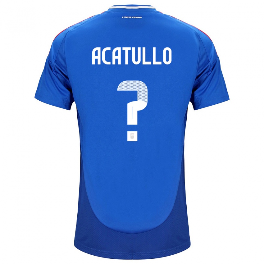 Heren Italië Cristian Acatullo #0 Blauw Thuisshirt Thuistenue 24-26 T-Shirt