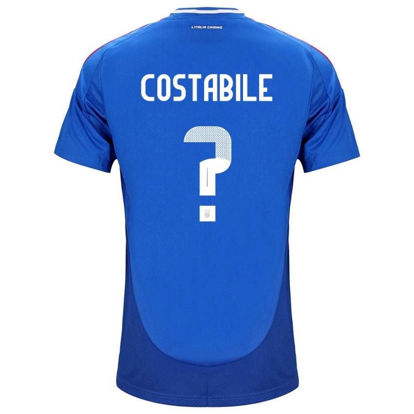 Heren Italië Cristian Costabile #0 Blauw Thuisshirt Thuistenue 24-26 T-Shirt