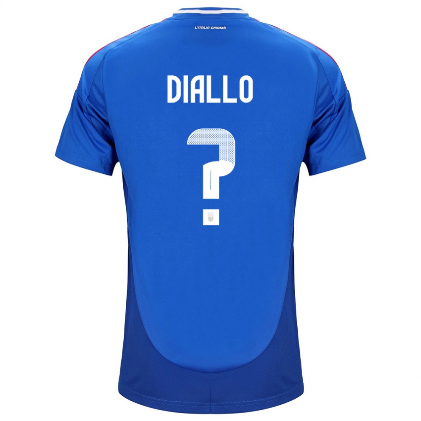 Heren Italië Djibril Diallo #0 Blauw Thuisshirt Thuistenue 24-26 T-Shirt