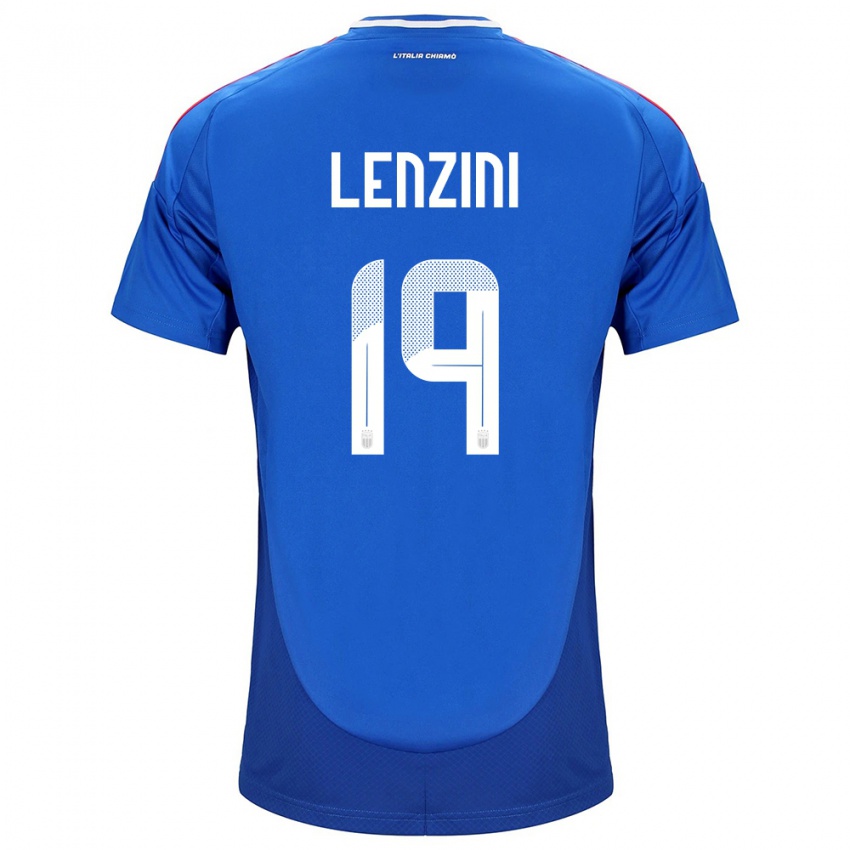 Heren Italië Martina Lenzini #19 Blauw Thuisshirt Thuistenue 24-26 T-Shirt