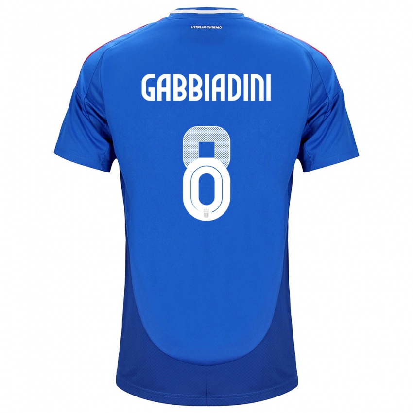 Heren Italië Melania Gabbiadini #8 Blauw Thuisshirt Thuistenue 24-26 T-Shirt