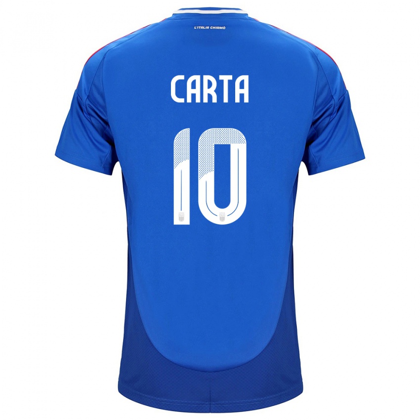 Heren Italië Antonella Carta #10 Blauw Thuisshirt Thuistenue 24-26 T-Shirt