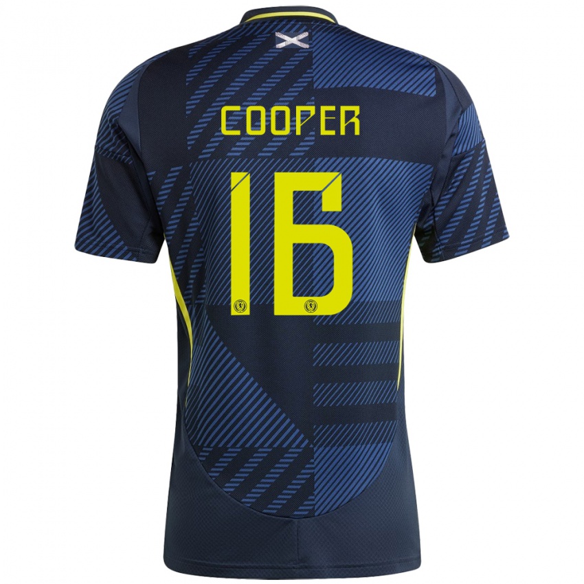 Heren Schotland Liam Cooper #16 Donkerblauw Thuisshirt Thuistenue 24-26 T-Shirt