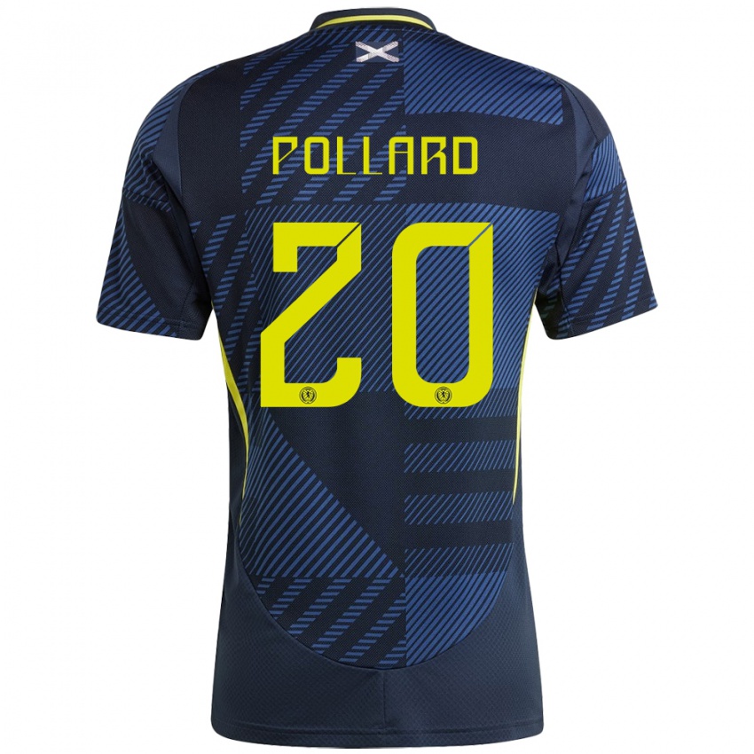 Heren Schotland Lancelot Pollard #20 Donkerblauw Thuisshirt Thuistenue 24-26 T-Shirt