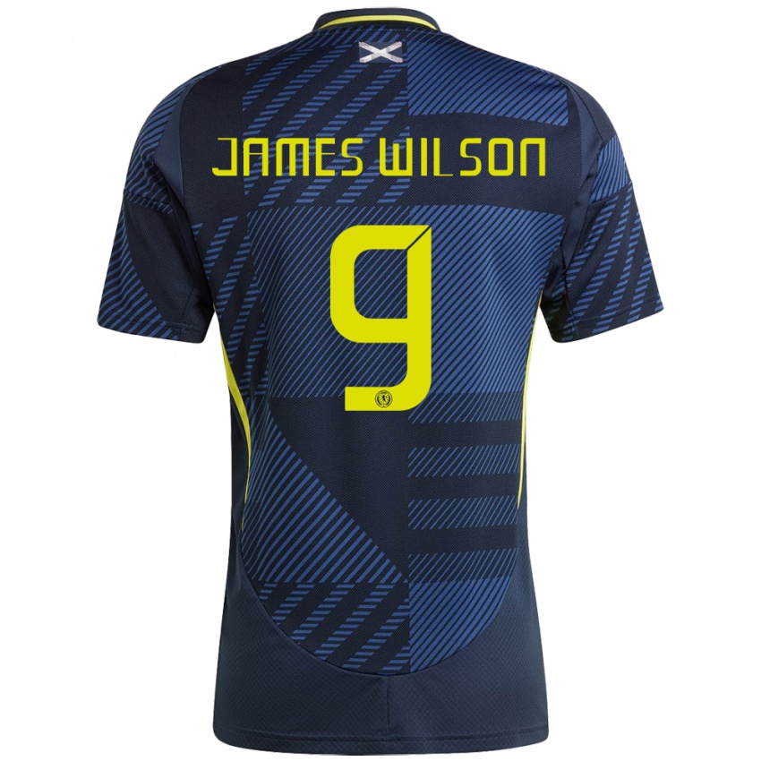 Heren Schotland James Wilson #9 Donkerblauw Thuisshirt Thuistenue 24-26 T-Shirt