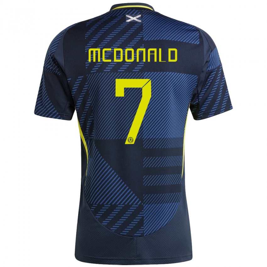 Heren Schotland Josh Mcdonald #7 Donkerblauw Thuisshirt Thuistenue 24-26 T-Shirt