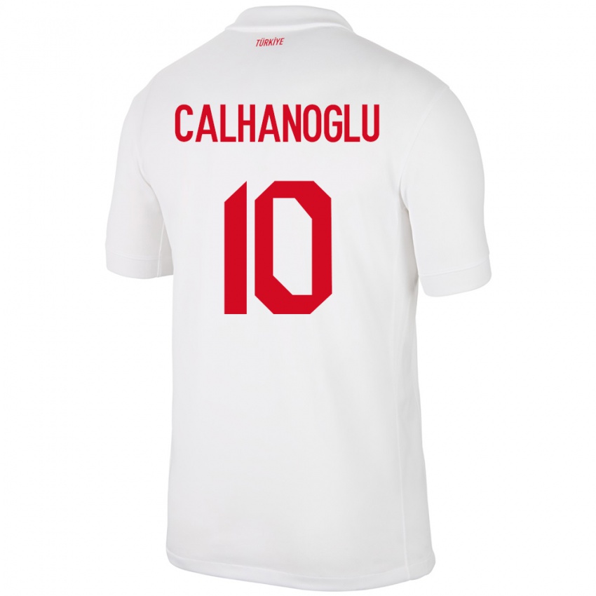 Heren Turkije Hakan Çalhanoğlu #10 Wit Thuisshirt Thuistenue 24-26 T-Shirt