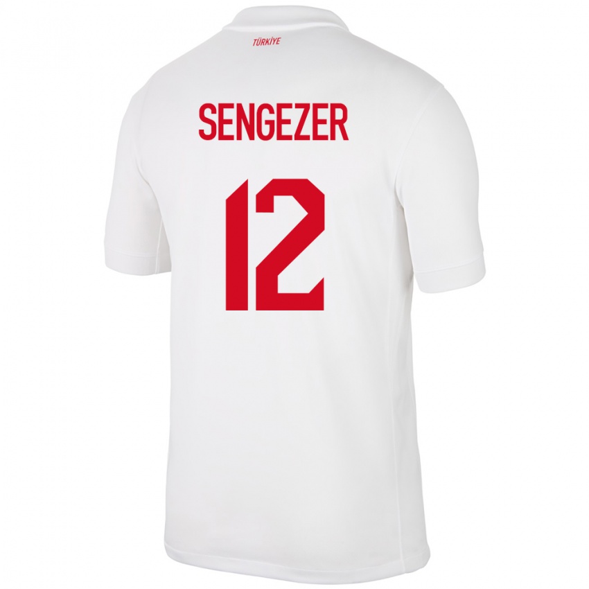 Heren Turkije Muhammed Şengezer #12 Wit Thuisshirt Thuistenue 24-26 T-Shirt