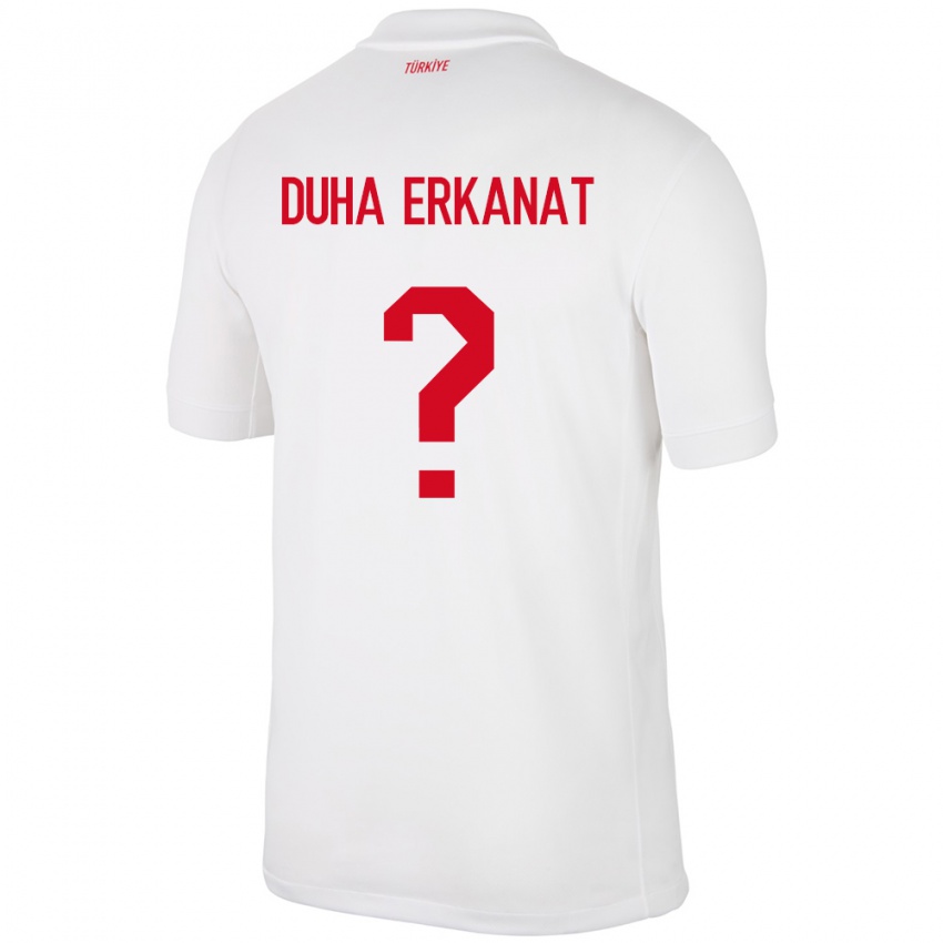 Heren Turkije Ahmet Duha Erkanat #0 Wit Thuisshirt Thuistenue 24-26 T-Shirt