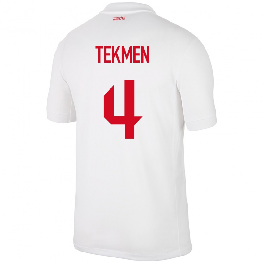 Heren Turkije Ece Tekmen #4 Wit Thuisshirt Thuistenue 24-26 T-Shirt
