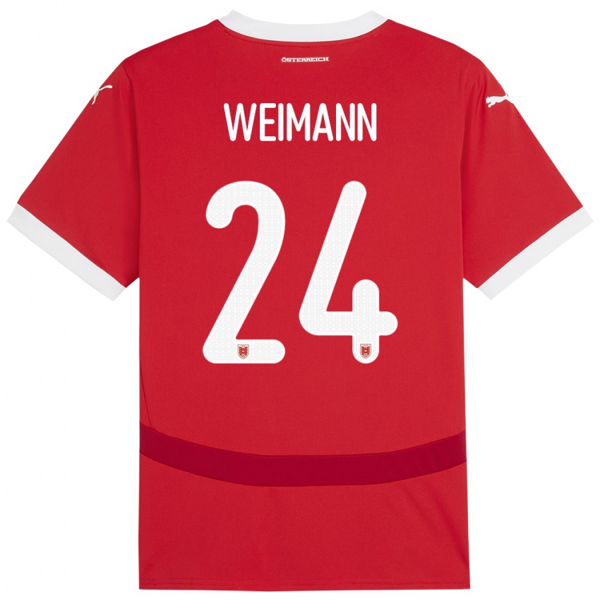 Heren Oostenrijk Andreas Weimann #24 Rood Thuisshirt Thuistenue 24-26 T-Shirt