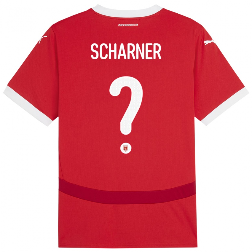 Heren Oostenrijk Benedict Scharner #0 Rood Thuisshirt Thuistenue 24-26 T-Shirt