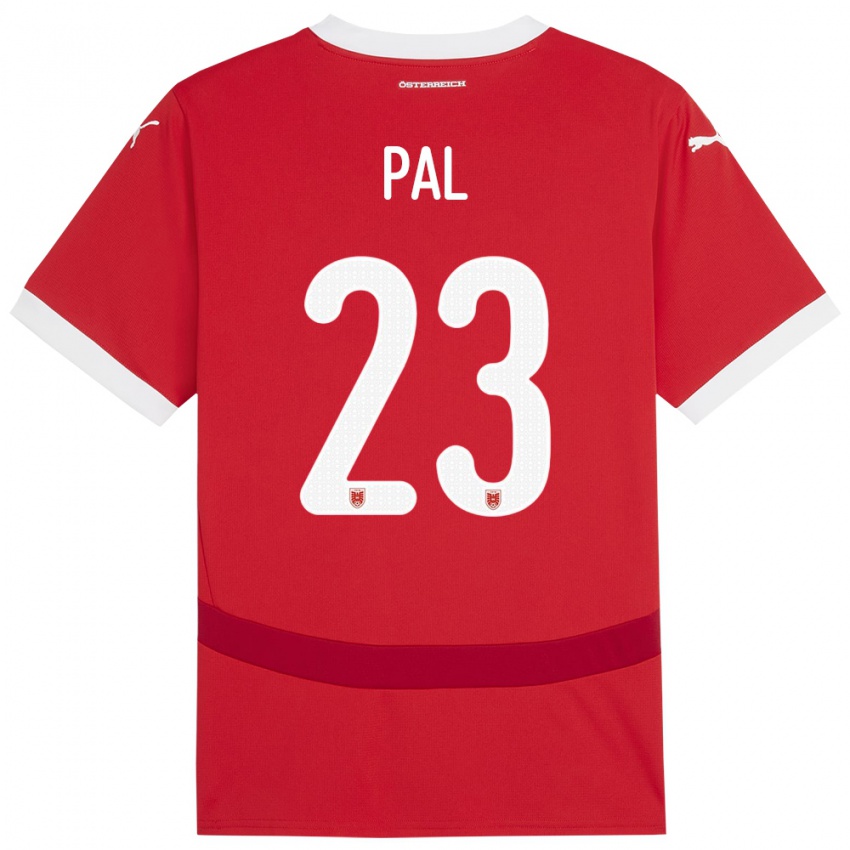 Heren Oostenrijk Jasmin Pal #23 Rood Thuisshirt Thuistenue 24-26 T-Shirt