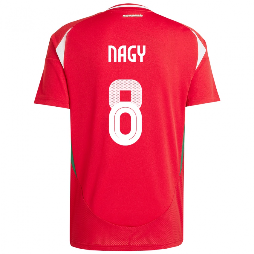 Heren Hongarije Ádám Nagy #8 Rood Thuisshirt Thuistenue 24-26 T-Shirt